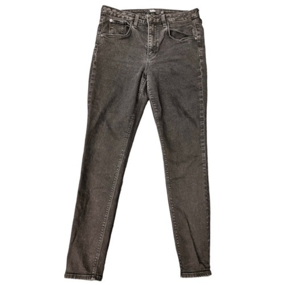 Hudson Barbara Super Skinny Jean Womens Size 29 Worn-in Black Flap Pocket